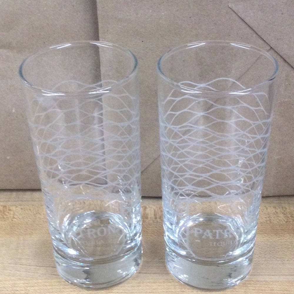 New 2 Patron Tequila Glasses